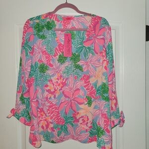 New without tag Floral Lilly Pulitzer Top Lg